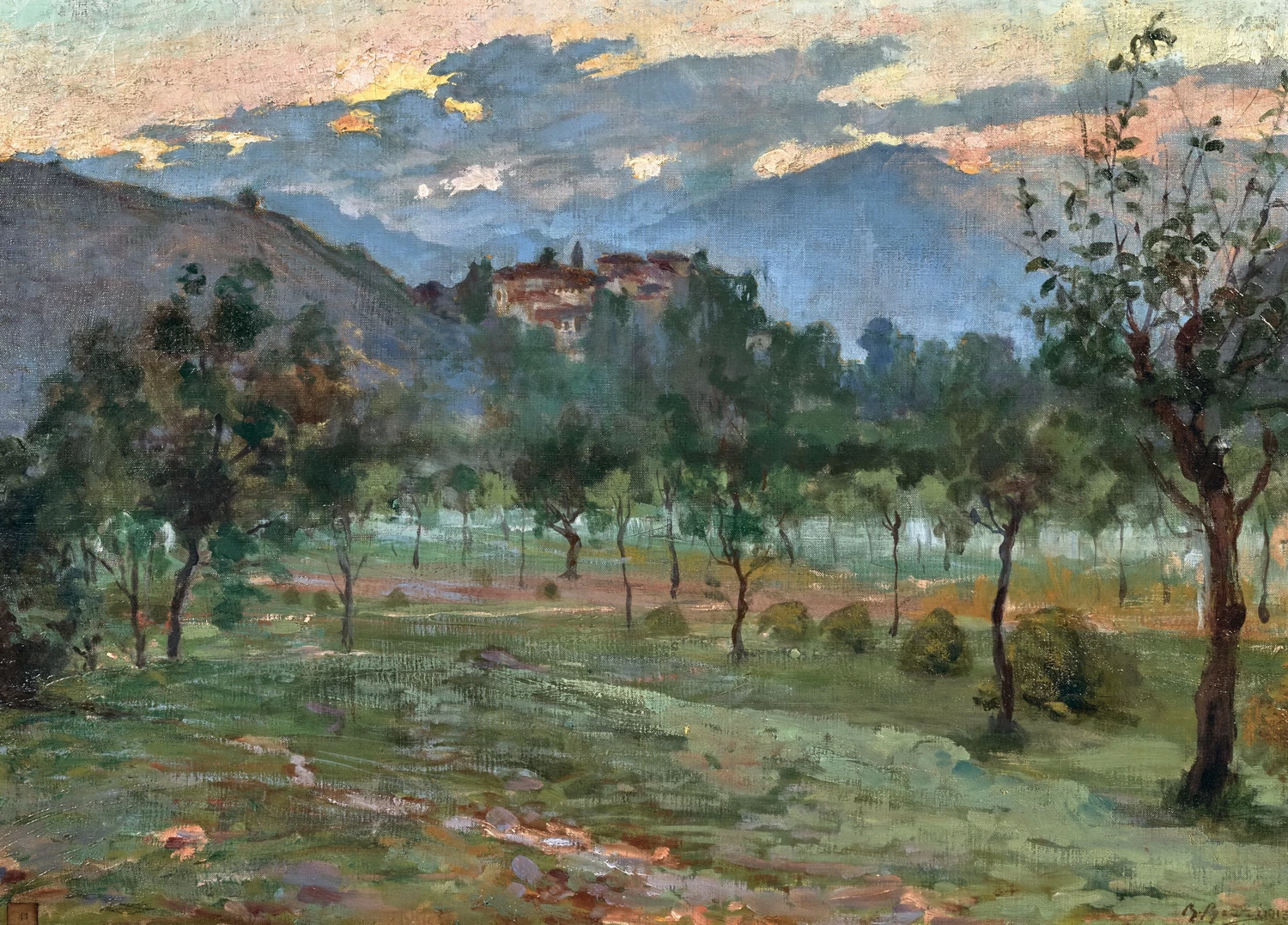 Paesaggio al tramonto